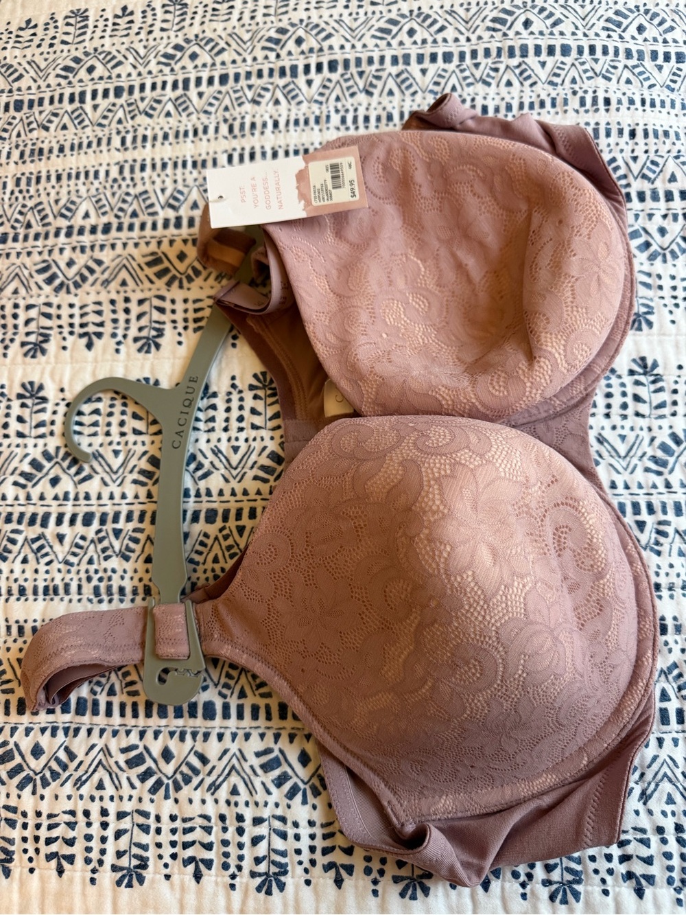 Cacique Mauve Lace Full Coverage Bra
